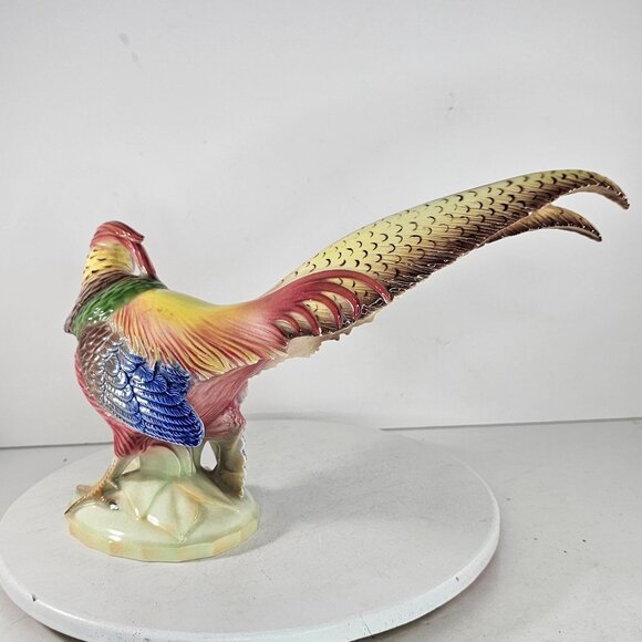 Ball Brother Art Ware Golden Pheasant Figurine Colorful Bird Ceramic - Picture 5 of 12